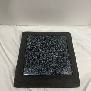 Microwave Heatable CERAMIC TRIVET HOTPLATE Food Warmer By Heatwave Black